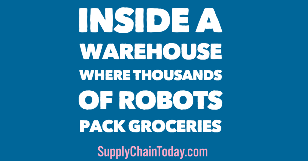 Robots pack groceries